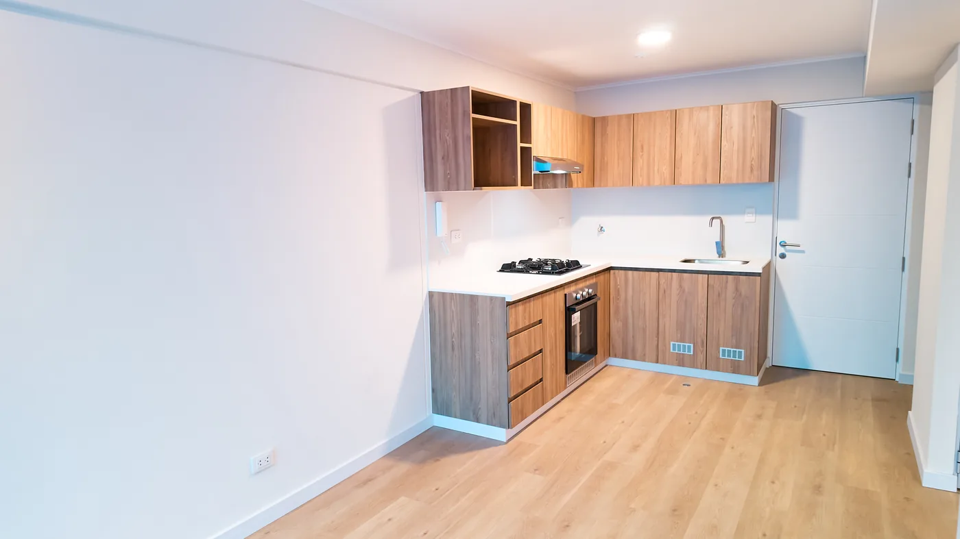 Cocina con muebles de melamina