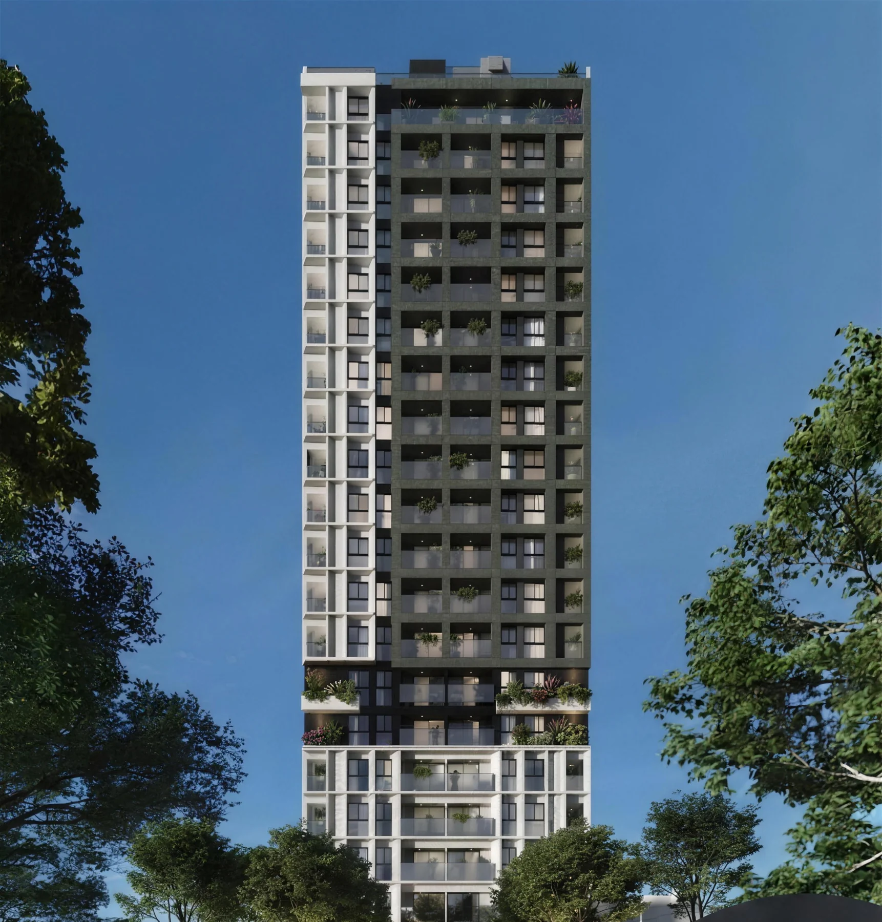 Render de la torre de Broadway Residencial