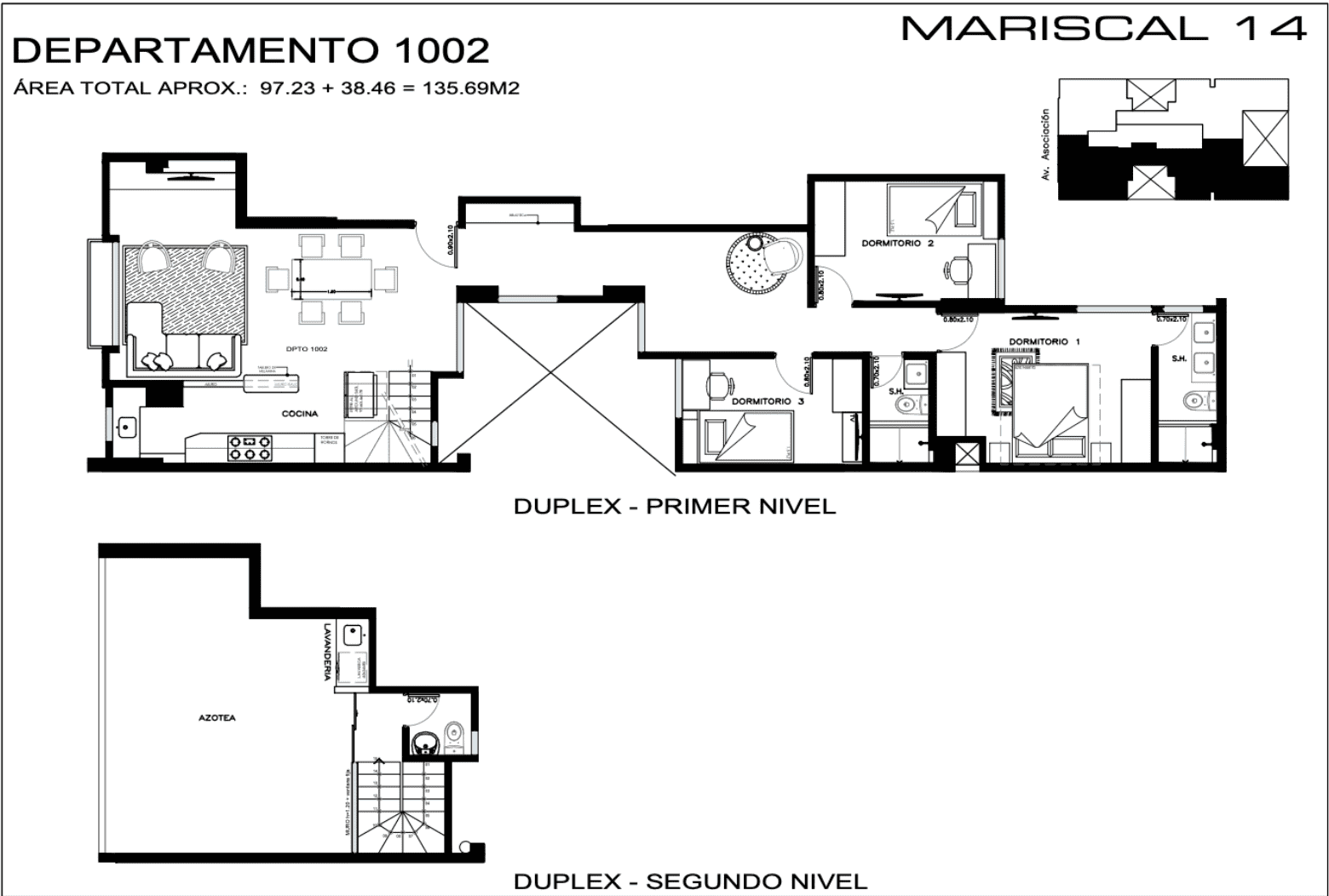 Plano tipo 11 – Dúplex 136 m²